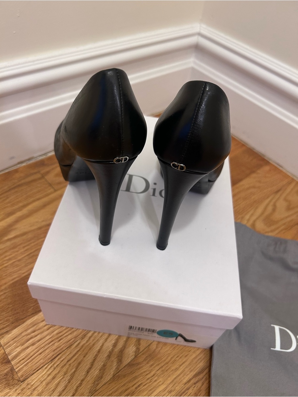Miss Dior Black Peep-Toe Platform Pump - Women's High Heels size 37 Great cond - Picture 3 of 9